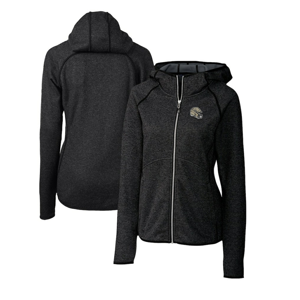 Cutter & Buck Women's Helmet Logo Mainsail Sweater-Knit Full-Zip Hoodie - New Orleans Saints