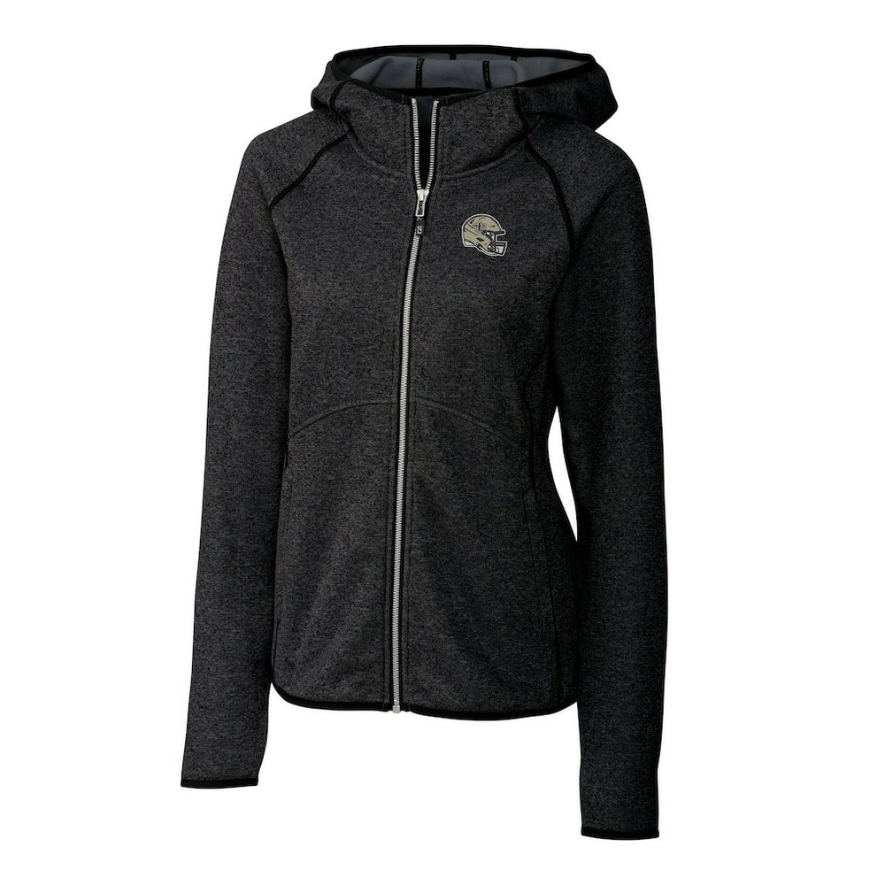 Cutter & Buck Women's Helmet Logo Mainsail Sweater-Knit Full-Zip Hoodie - New Orleans Saints