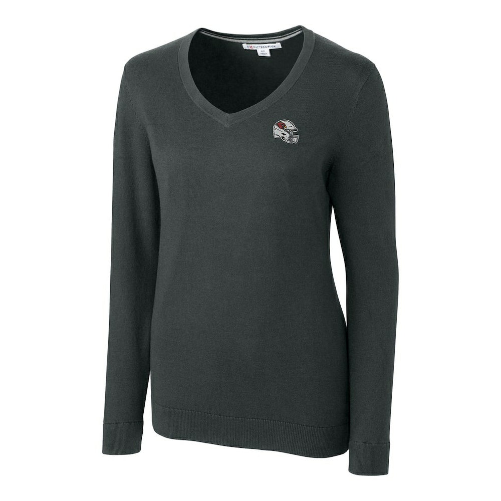 Cutter & Buck Women's Helmet Logo Lakemont Tri-Blend V-Neck Pullover Sweater - Arizona Cardinals