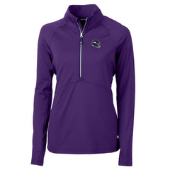 Cutter & Buck Women's Helmet Logo Adapt Eco Knit Stretch Recycled Half-Zip Pullover Top - Minnesota Vikings