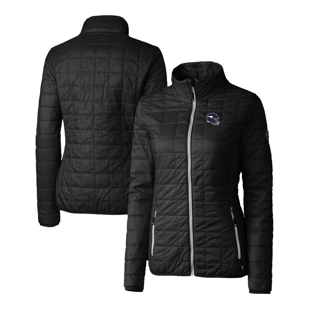 Cutter & Buck Women's Helmet Logo Rainier PrimaLoft Eco Insulated Full-Zip Puffer Jacket - Minnesota Vikings