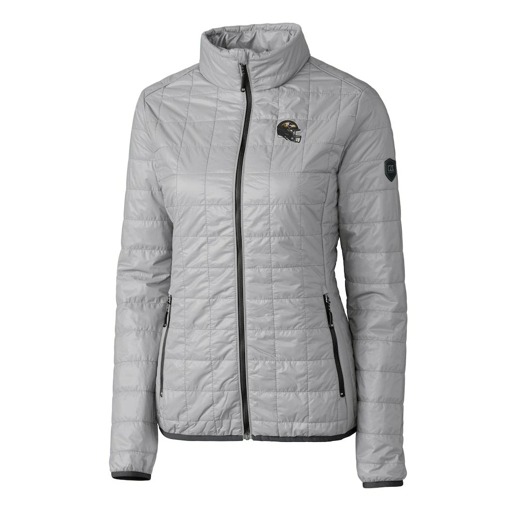 Cutter & Buck Women's Helmet Logo Rainier PrimaLoft Eco Insulated Full-Zip Puffer Jacket - Baltimore Ravens