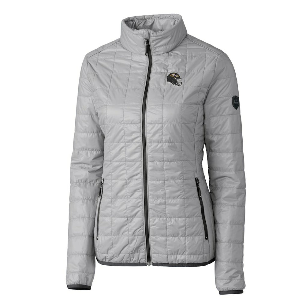 Cutter & Buck Women's Helmet Logo Rainier PrimaLoft Eco Insulated Full-Zip Puffer Jacket - Baltimore Ravens