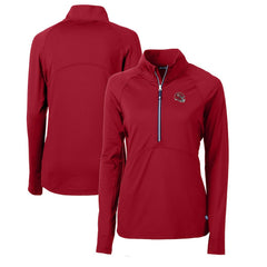 Cutter & Buck Women's Helmet Logo Adapt Eco Knit Stretch Recycled Half-Zip Pullover Top - Kansas City Chiefs