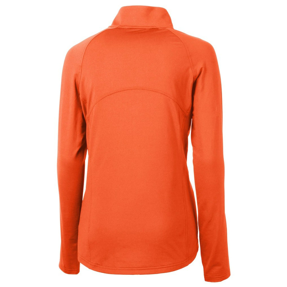 Cutter & Buck Women's Helmet Logo Adapt Eco Knit Stretch Recycled Half-Zip Pullover Top - Cincinnati Bengals