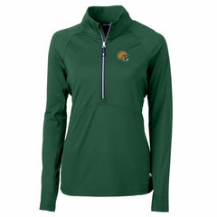 Cutter & Buck Women's Helmet Logo Adapt Eco Knit Stretch Recycled Half-Zip Pullover Top - Green Bay Packers