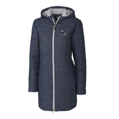 Cutter & Buck Women's Helmet Logo Rainier Primaloft Eco Insulated Hooded Long Coat - Denver Broncos