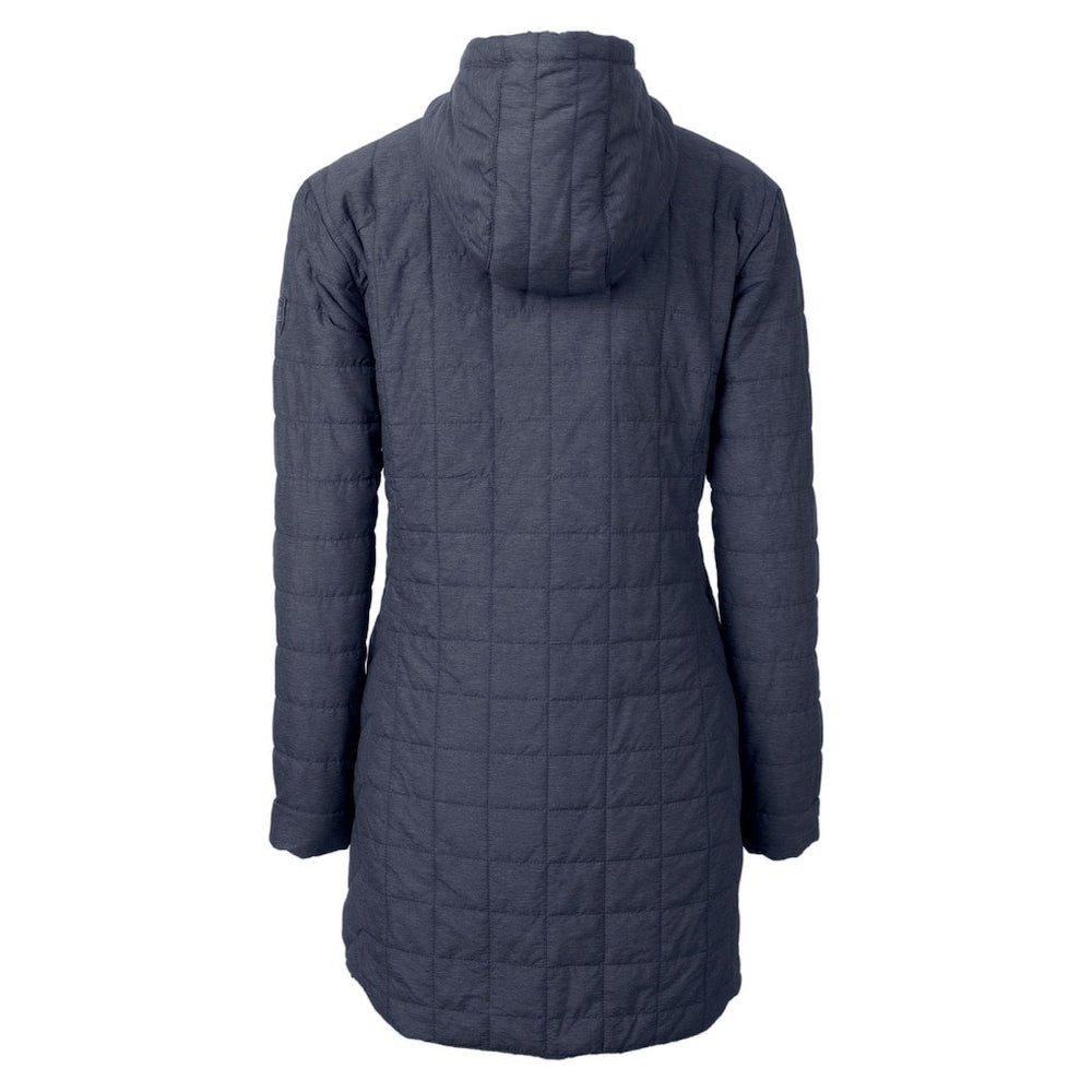 Cutter & Buck Women's Helmet Logo Rainier Primaloft Eco Insulated Hooded Long Coat - Denver Broncos