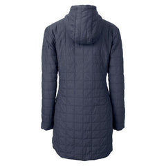 Cutter & Buck Women's Helmet Logo Rainier Primaloft Eco Insulated Hooded Long Coat - Denver Broncos