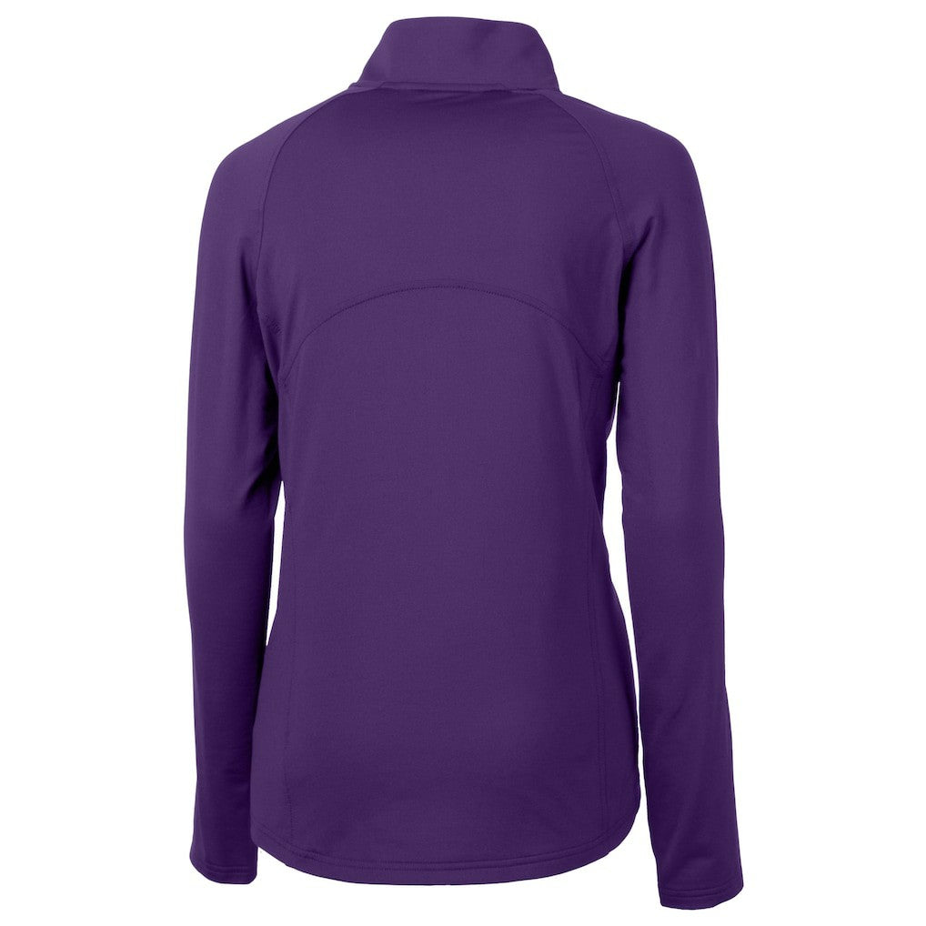 Cutter & Buck Women's Helmet Logo Adapt Eco Knit Stretch Recycled Half-Zip Pullover Top - Baltimore Ravens