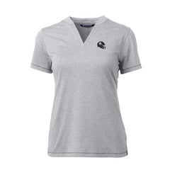 Cutter & Buck Women's Helmet Logo DryTec Forge Stretch V-Neck Blade Top - Pittsburgh Steelers