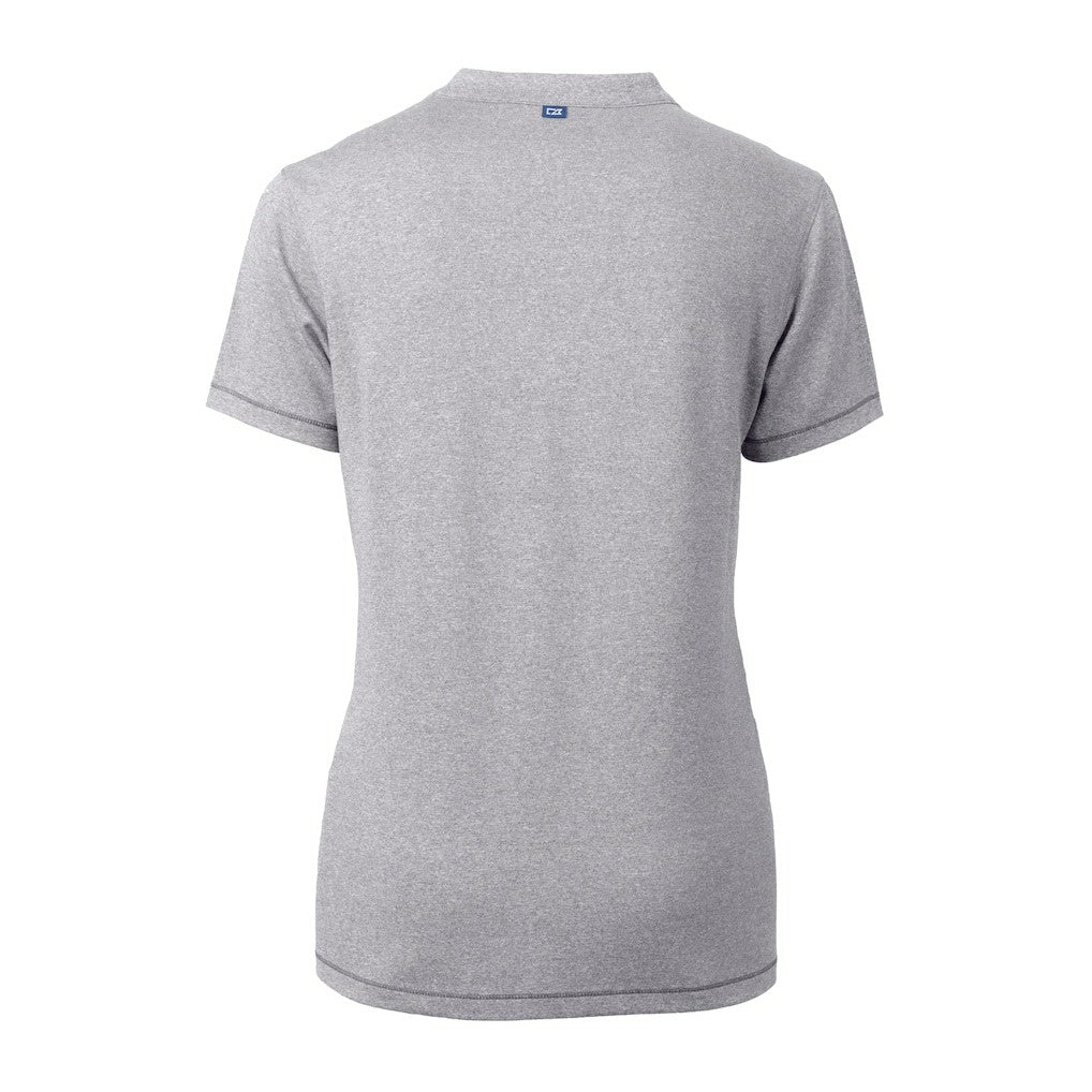 Cutter & Buck Women's Helmet Logo DryTec Forge Stretch V-Neck Blade Top - Pittsburgh Steelers