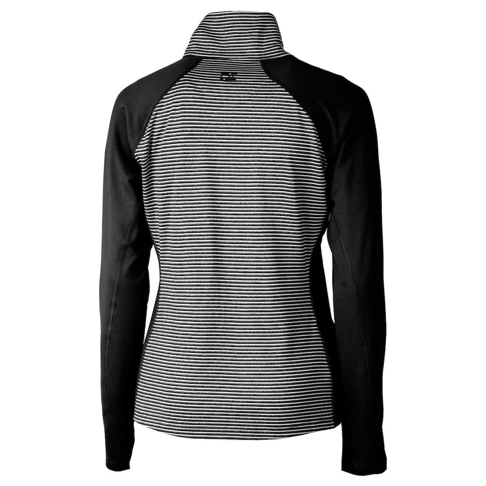 Cutter & Buck Women's Helmet Logo DryTec Forge Tonal Stripe Stretch Half-Zip Top - Cincinnati Bengals