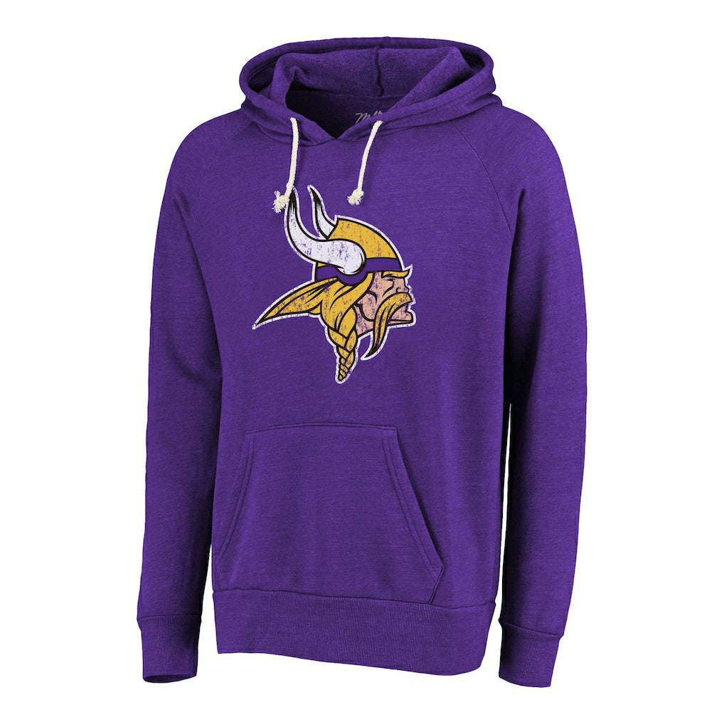 Justin Jefferson  Majestic Threads Name & Number Tri-Blend Pullover Hoodie - Minnesota Vikings