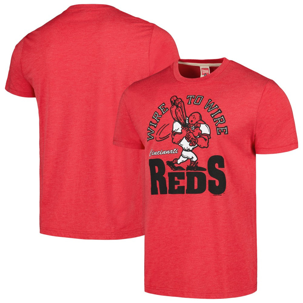 MLB Cincinnati Reds Homage Doodle Collection Wire to Wire Tri-Blend T-Shirt