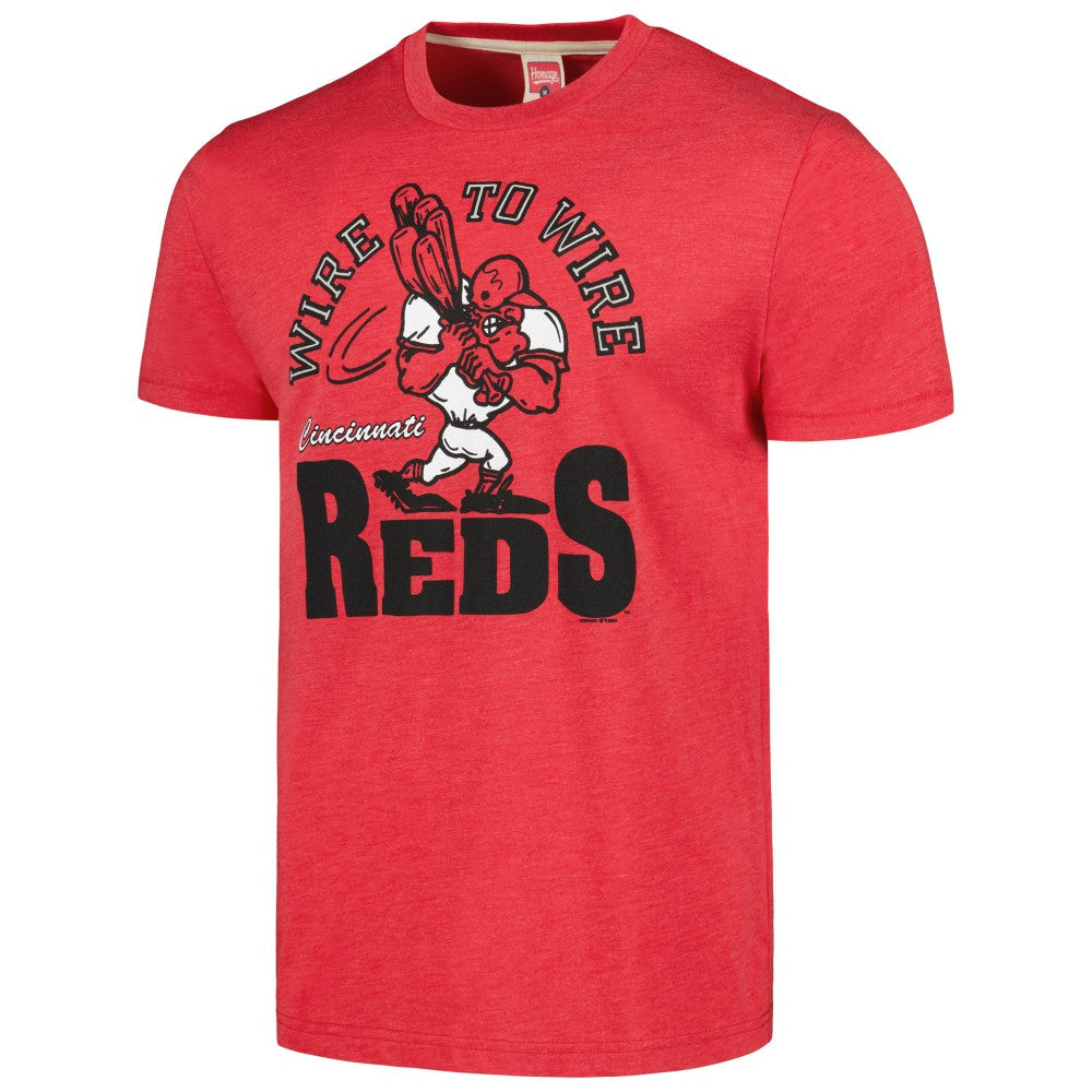 MLB Cincinnati Reds Homage Doodle Collection Wire to Wire Tri-Blend T-Shirt