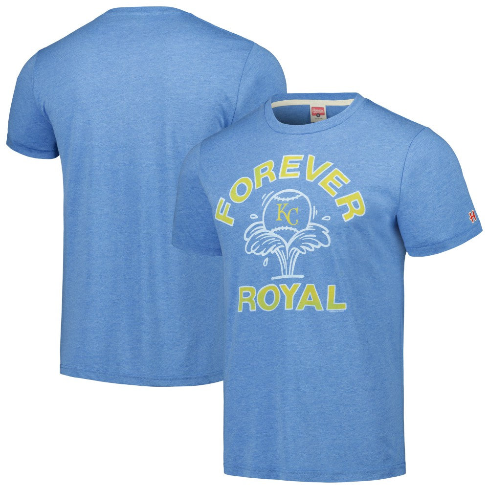 MLB Kansas City Royals Homage Doodle Collection Forever Royal Tri-Blend T-Shirt
