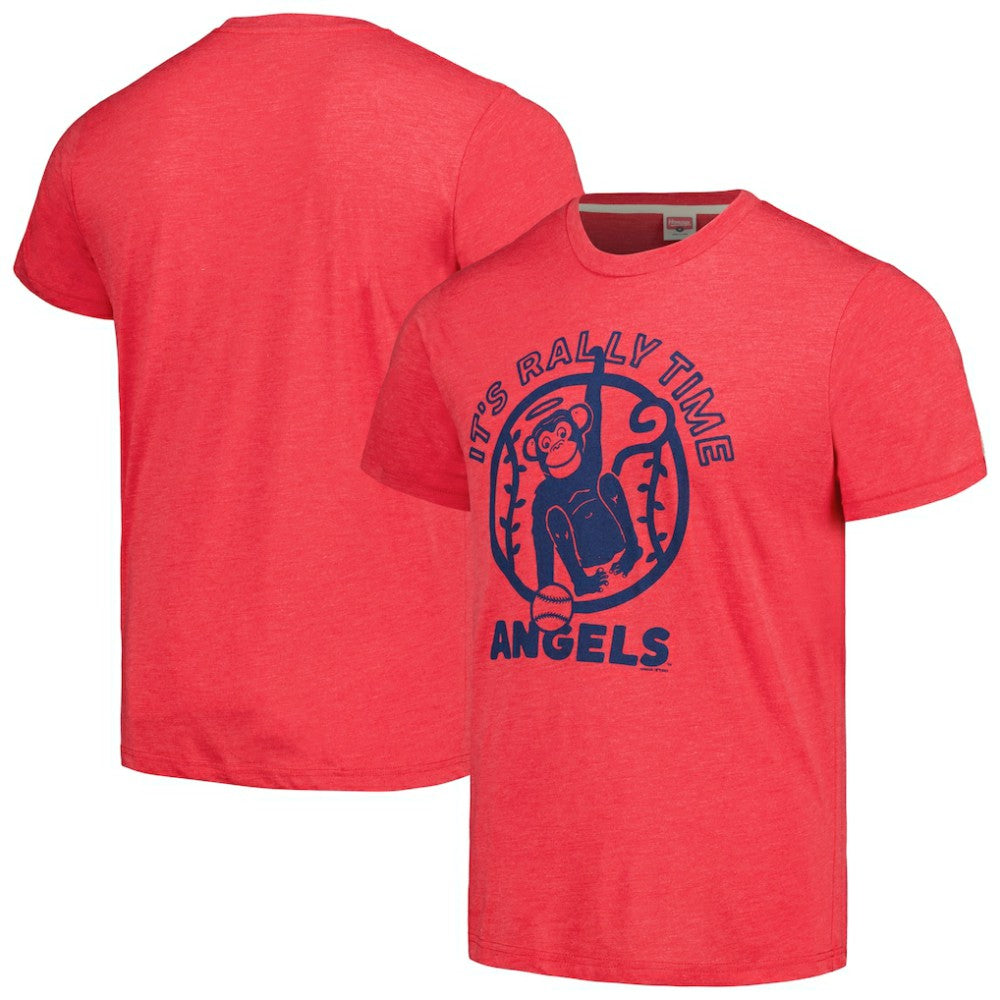MLB Los Angeles Angels Homage Doodle Collection It's Rally Time Tri-Blend T-Shirt