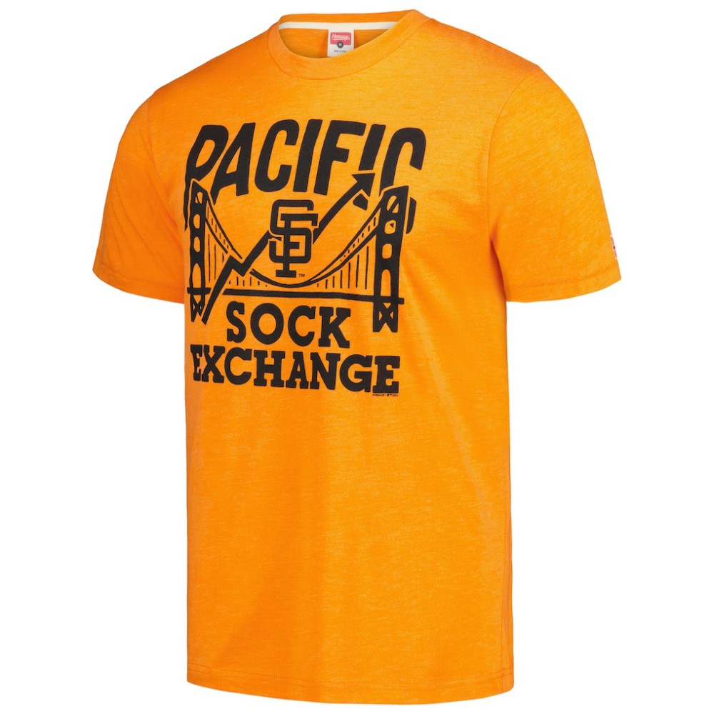 MLB San Francisco Giants Homage Doodle Collection Pacific Sock Exchange Tri-Blend T-Shirt