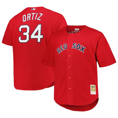 MLB David Ortiz Boston Red Sox Mitchell & Ness Big & Tall Cooperstown Mesh Batting Practice Jersey
