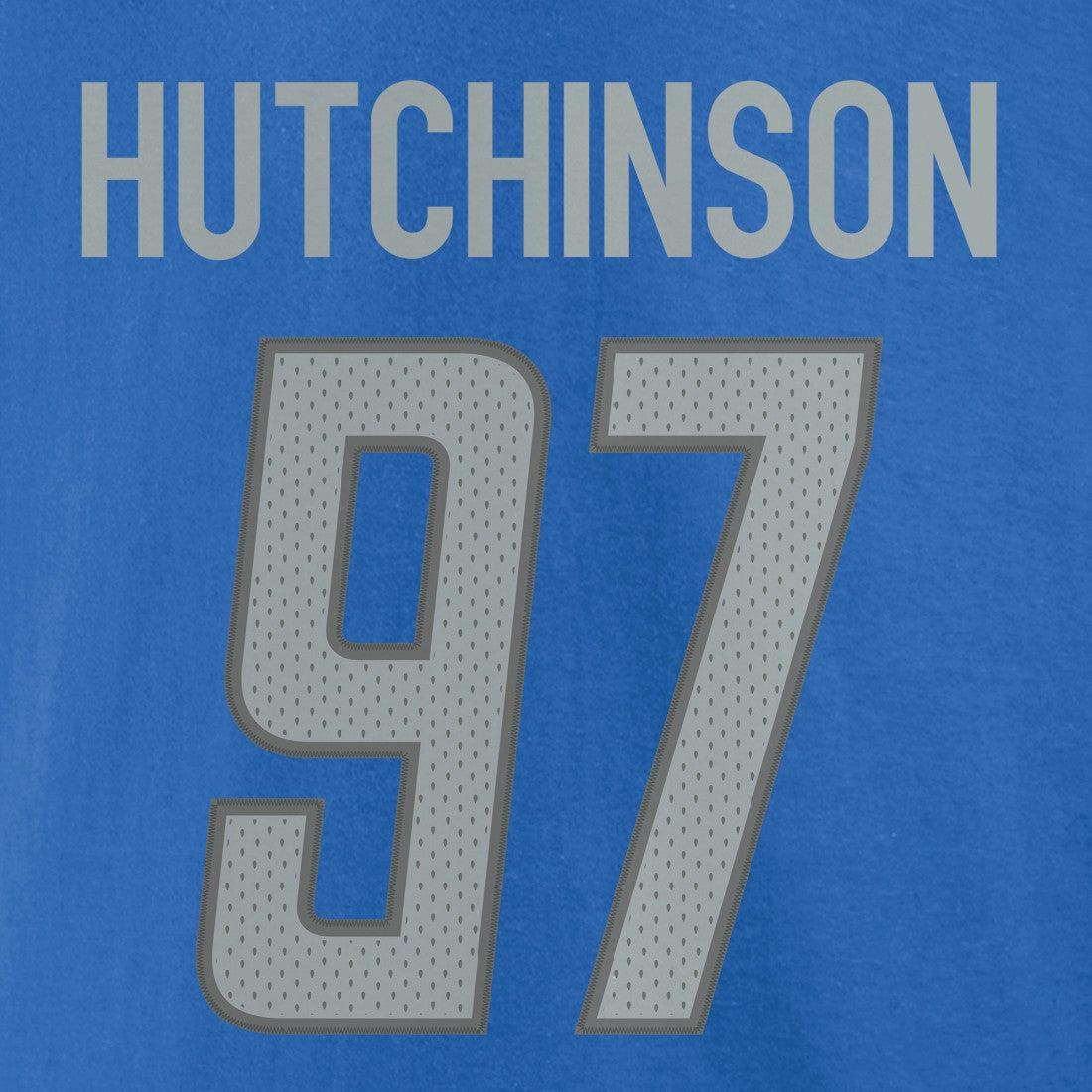 Aidan Hutchinson  Player Icon Name & Number T-Shirt - Detroit Lions