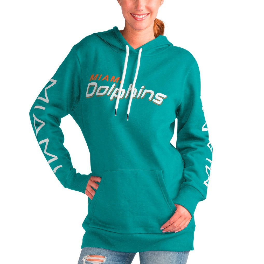 G-III 4Her by Carl Banks Women's Extra Inning Pullover Hoodie - Miami Dolphins