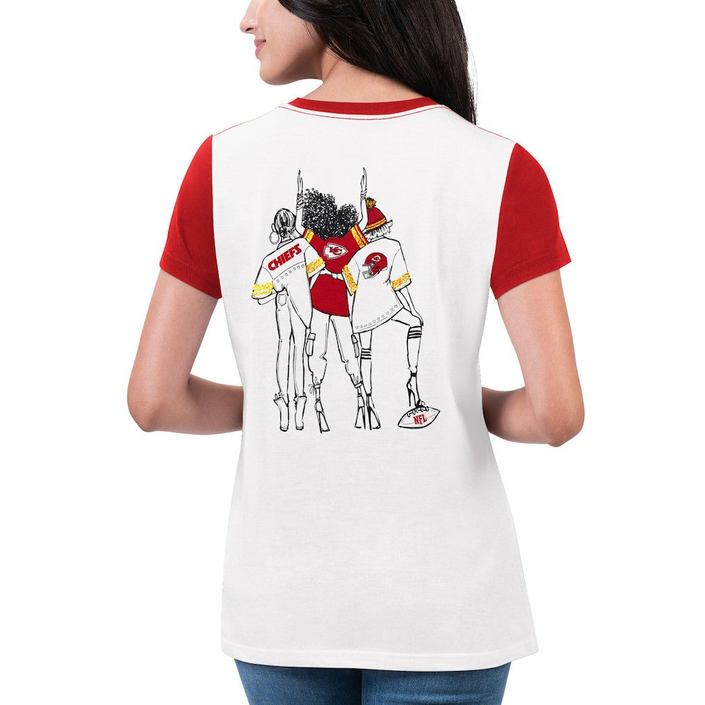 G-III 4Her by Carl Banks Women's Fashion Illustration T-Shirt - Kansas City Chiefs