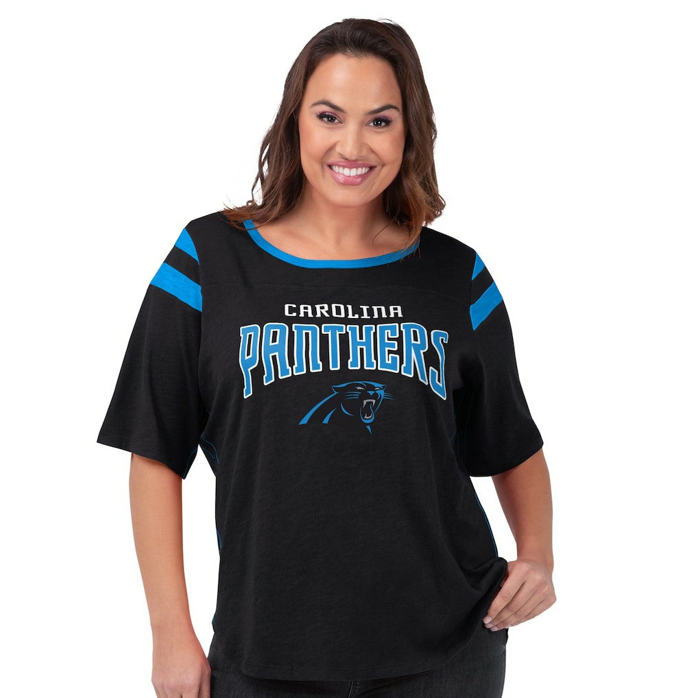 G-III 4Her by Carl Banks Women's Plus Size Linebacker T-Shirt - Carolina Panthers