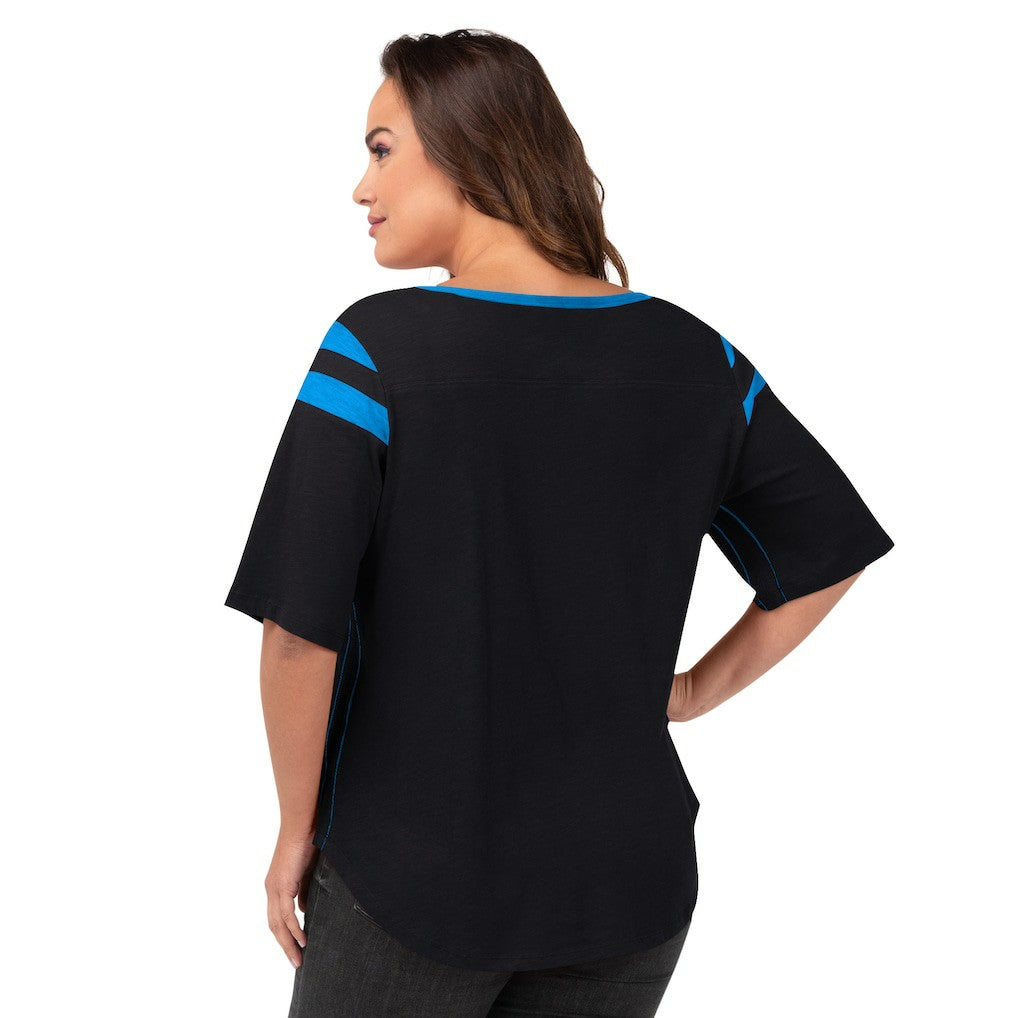 G-III 4Her by Carl Banks Women's Plus Size Linebacker T-Shirt - Carolina Panthers
