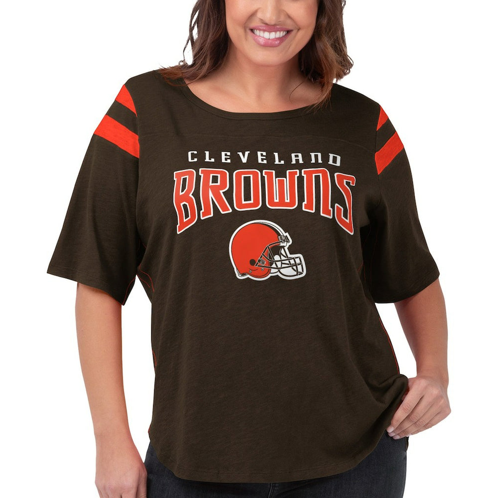 G-III 4Her by Carl Banks Women's Plus Size Linebacker T-Shirt - Cleveland Browns