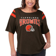 G-III 4Her by Carl Banks Women's Plus Size Linebacker T-Shirt - Cleveland Browns