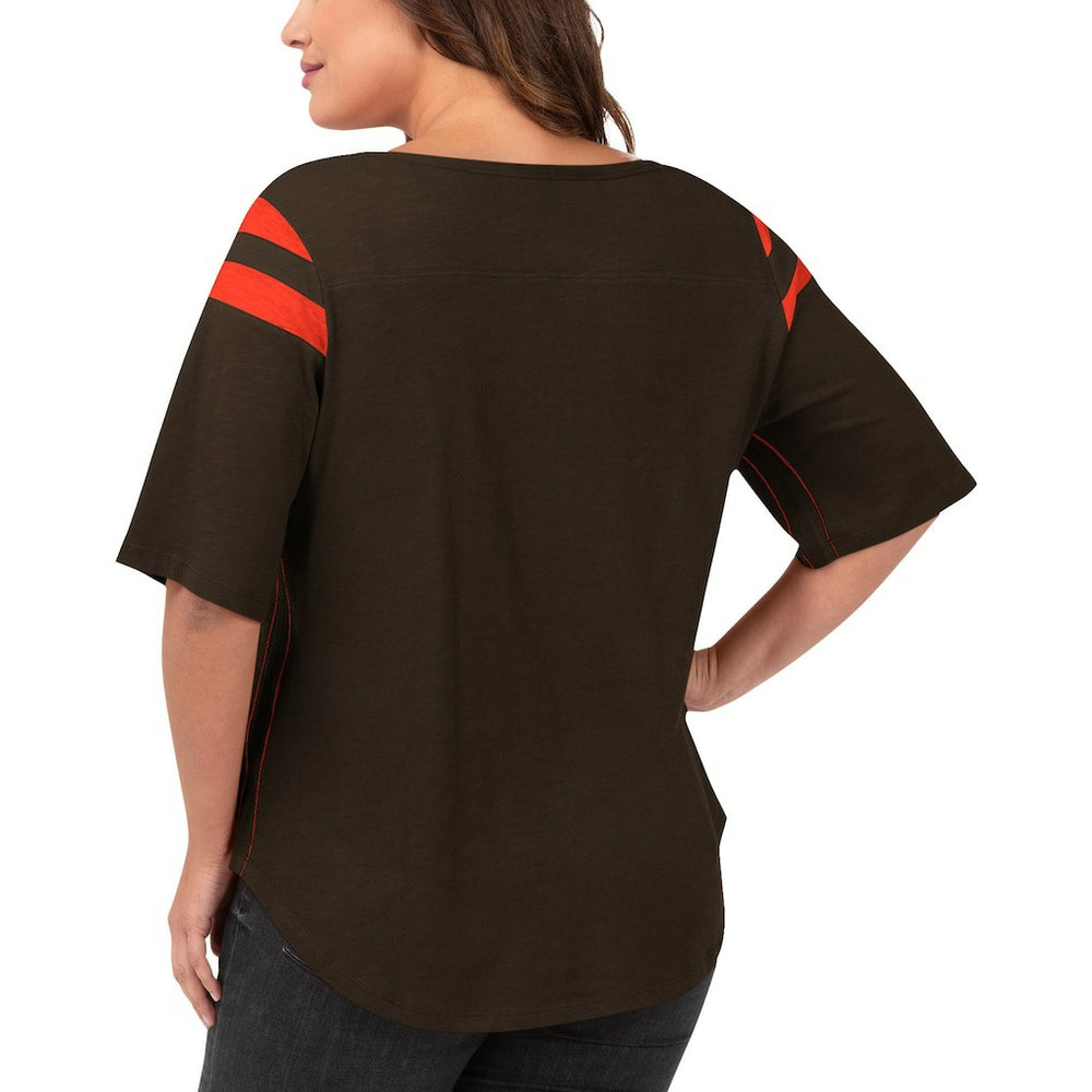 G-III 4Her by Carl Banks Women's Plus Size Linebacker T-Shirt - Cleveland Browns