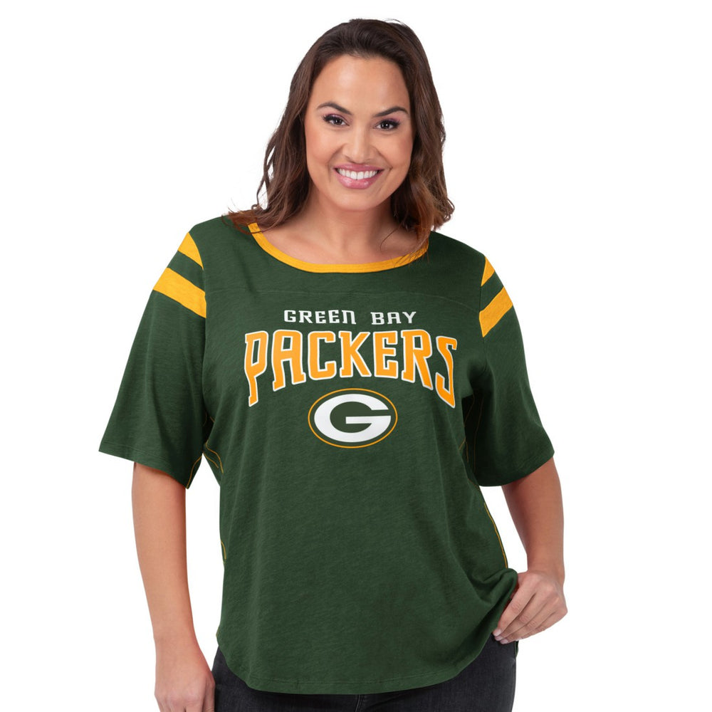 G-III 4Her by Carl Banks Women's Plus Size Linebacker T-Shirt - Green Bay Packers