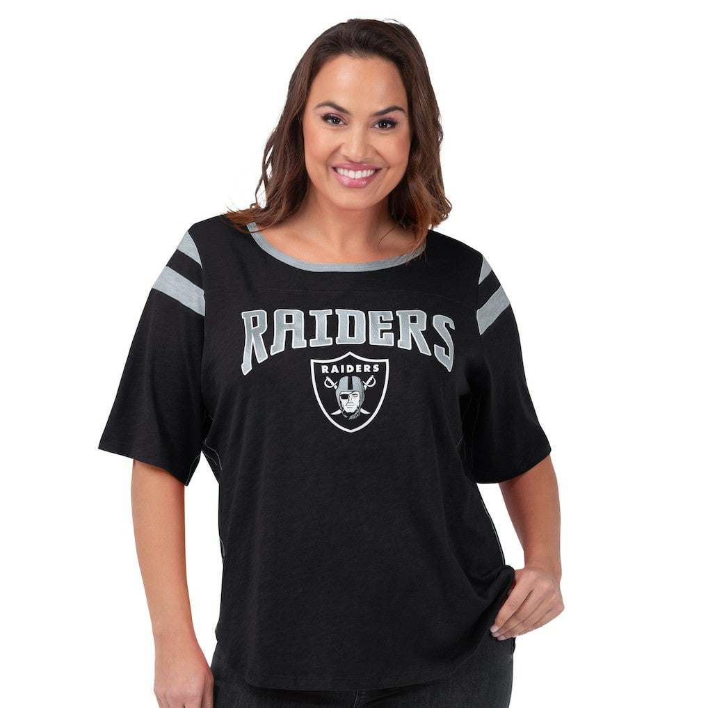 G-III 4Her by Carl Banks Women's Plus Size Linebacker T-Shirt - Las Vegas Raiders