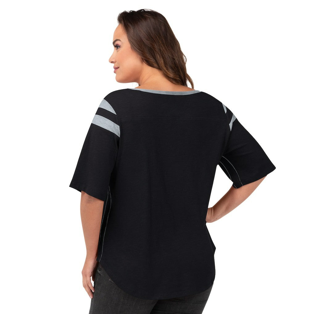 G-III 4Her by Carl Banks Women's Plus Size Linebacker T-Shirt - Las Vegas Raiders