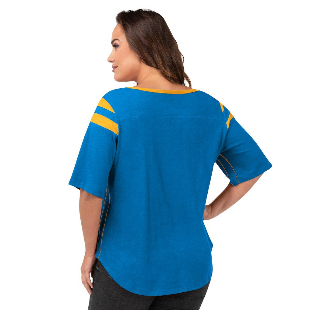 G-III 4Her by Carl Banks Women's Plus Size Linebacker T-Shirt - Los Angeles Chargers