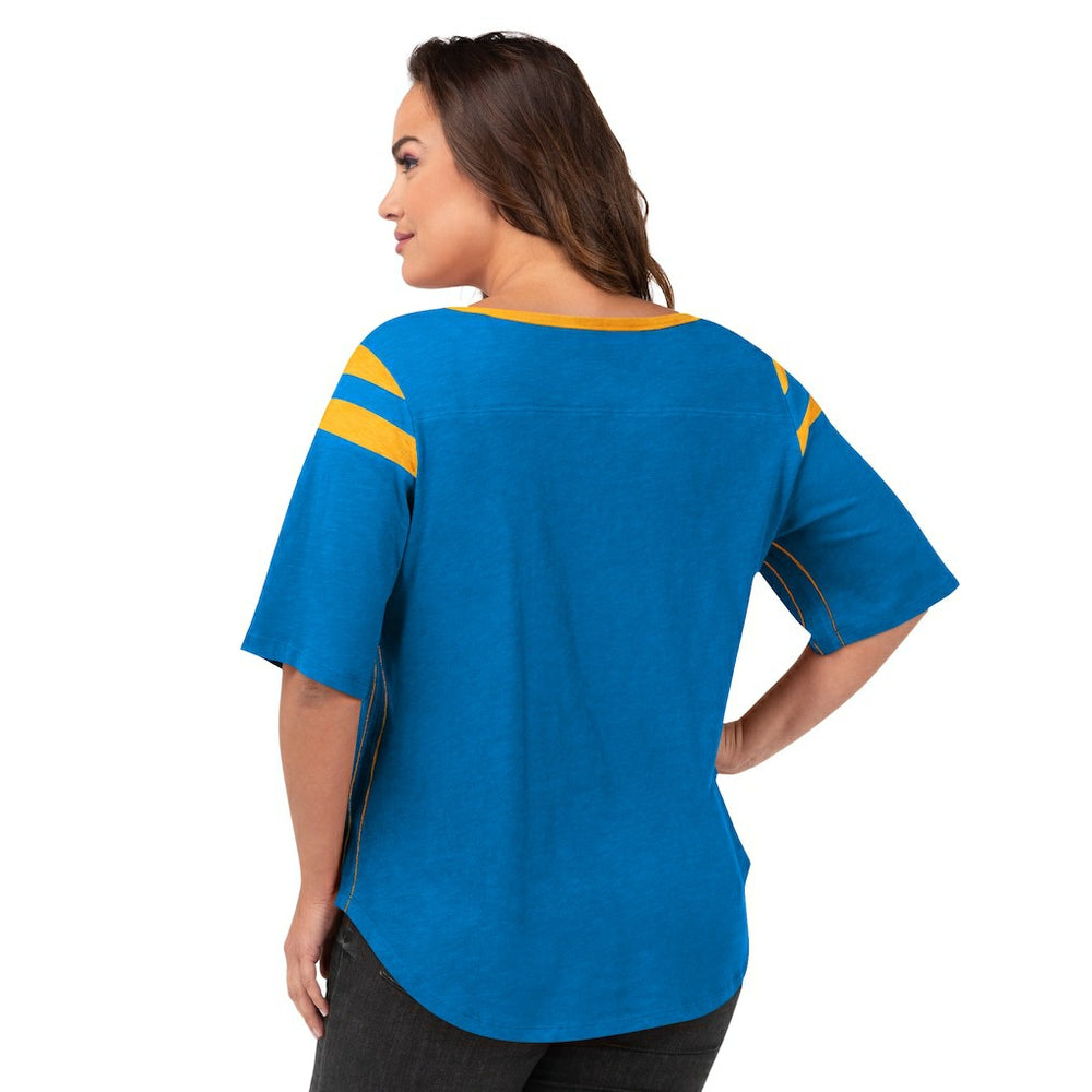 G-III 4Her by Carl Banks Women's Plus Size Linebacker T-Shirt - Los Angeles Chargers