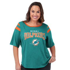 G-III 4Her by Carl Banks Women's Plus Size Linebacker T-Shirt - Miami Dolphins