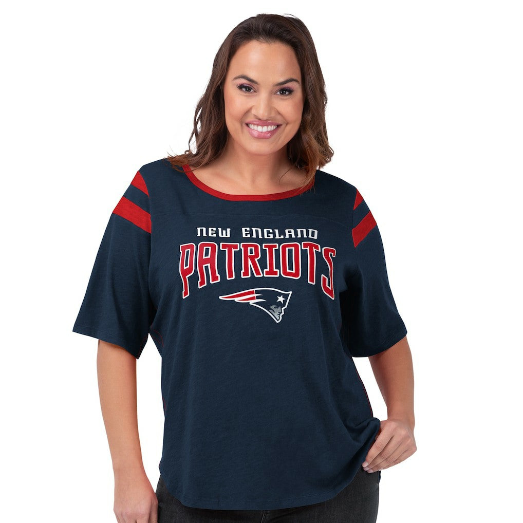 G-III 4Her by Carl Banks Women's Plus Size Linebacker T-Shirt - New England Patriots