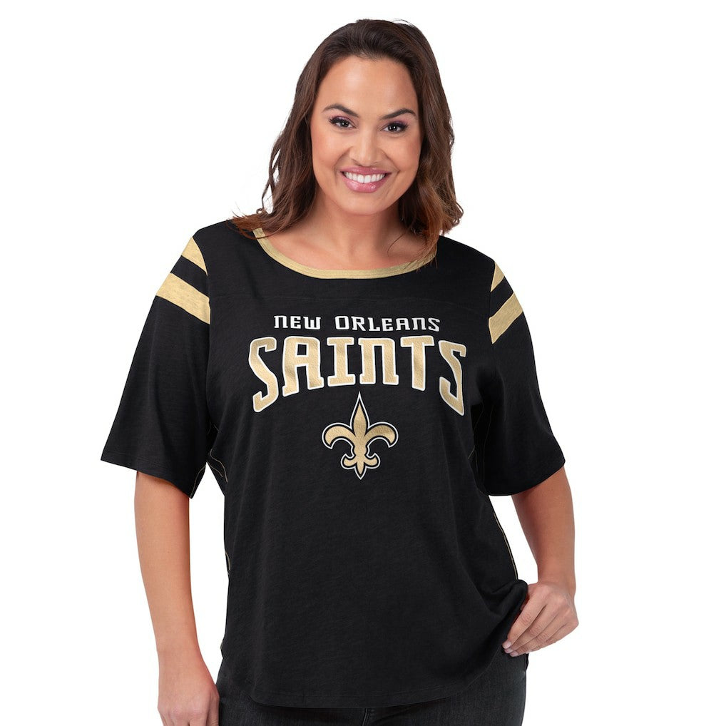 G-III 4Her by Carl Banks Women's Plus Size Linebacker T-Shirt - New Orleans Saints