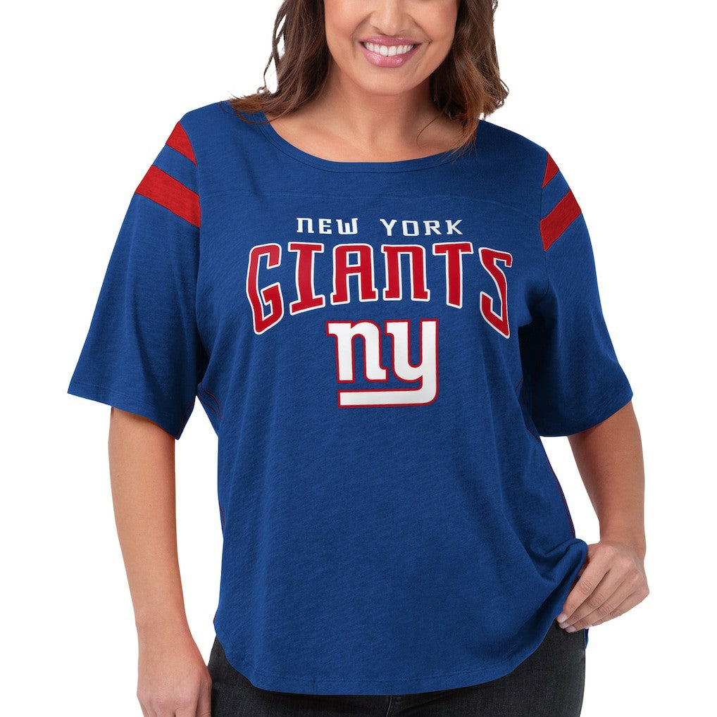 G-III 4Her by Carl Banks Women's Plus Size Linebacker T-Shirt - New York Giants