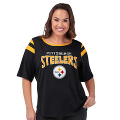 G-III 4Her by Carl Banks Women's Plus Size Linebacker T-Shirt - Pittsburgh Steelers