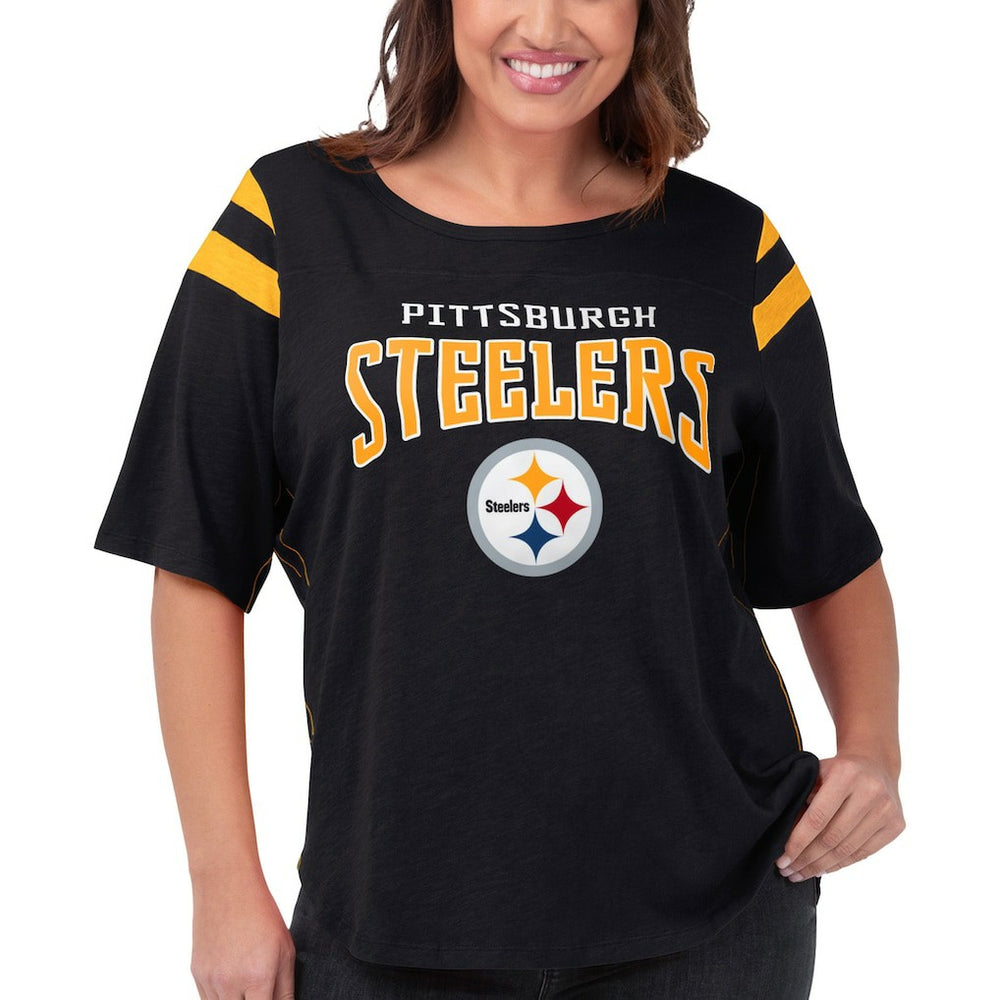 G-III 4Her by Carl Banks Women's Plus Size Linebacker T-Shirt - Pittsburgh Steelers