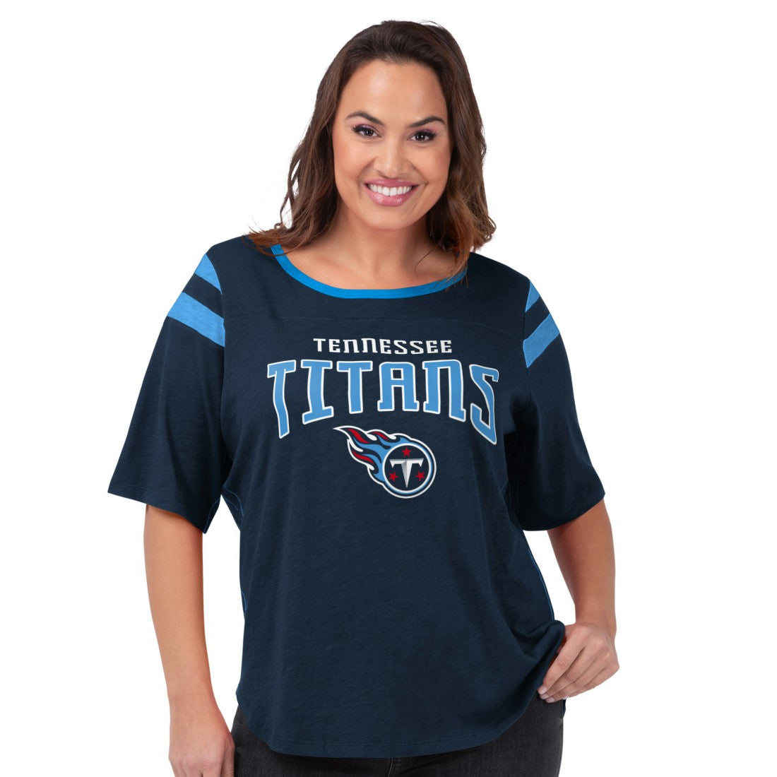 G-III 4Her by Carl Banks Women's Plus Size Linebacker T-Shirt - Tennessee Titans