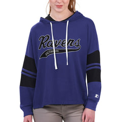 Starter Women's Bump And Run Long Sleeve Hoodie T-Shirt - Baltimore Ravens