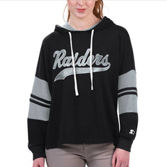 Starter Women's Bump And Run Long Sleeve Hoodie T-Shirt - Las Vegas Raiders