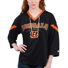 Starter Women's Rally Lace-Up 3/4 Sleeve T-Shirt - Cincinnati Bengals