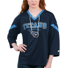 Starter Women's Rally Lace-Up 3/4 Sleeve T-Shirt - Tennessee Titans