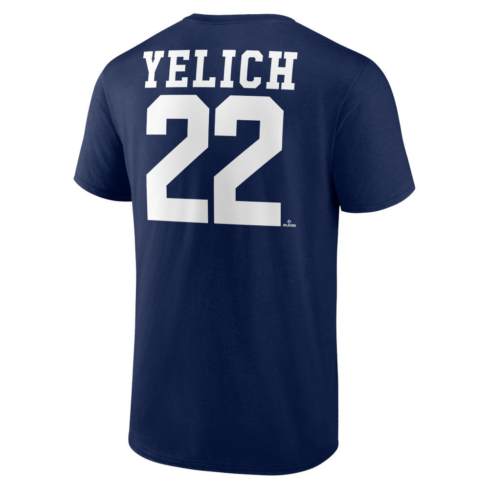 MLB Christian Yelich Milwaukee Brewers Player Icon Name & Number T-Shirt