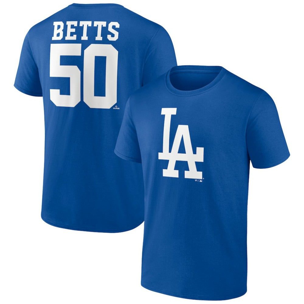 MLB Mookie Betts Los Angeles Dodgers Player Icon Name & Number T-Shirt